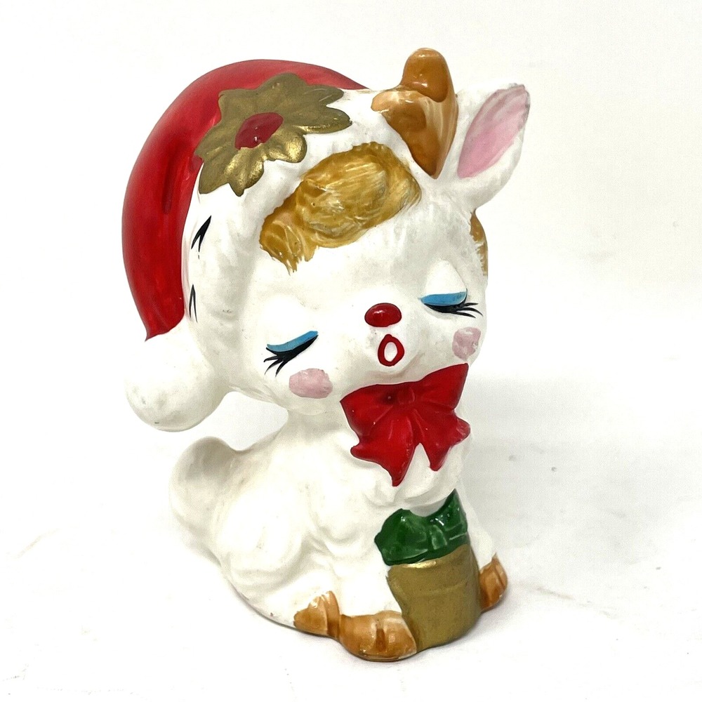 Vintage Napco Christmas Kissing Reindeer Salt Shaker Japan Mid Century Modern